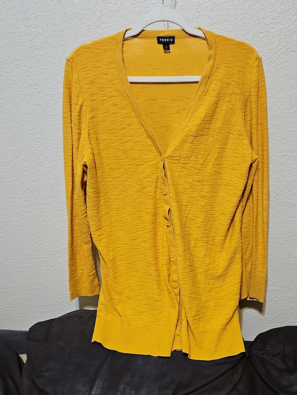 torrid Golden Yellow V-Neck Buttoned Cardigan